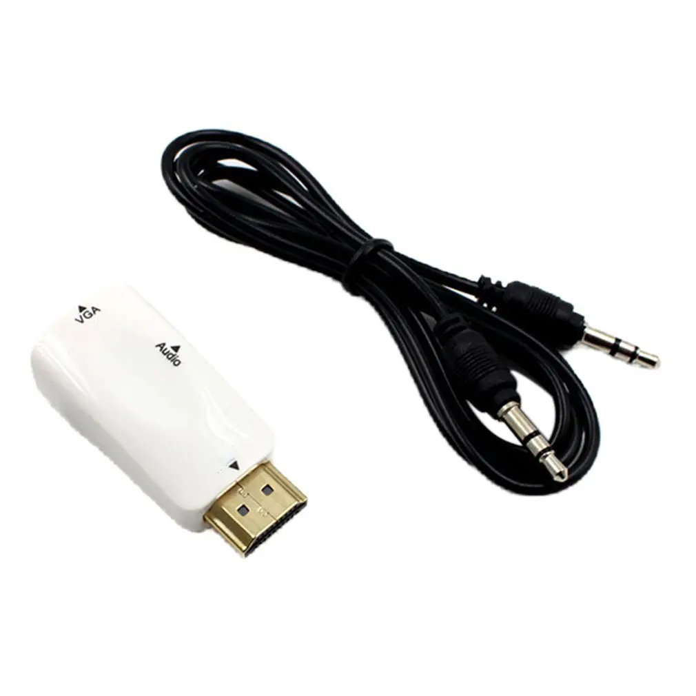 

Durable Hdmi To Vga Adapter With Audio Converter Male To Female Audio For Pc Laptop Hdtv Dvd Good Performance