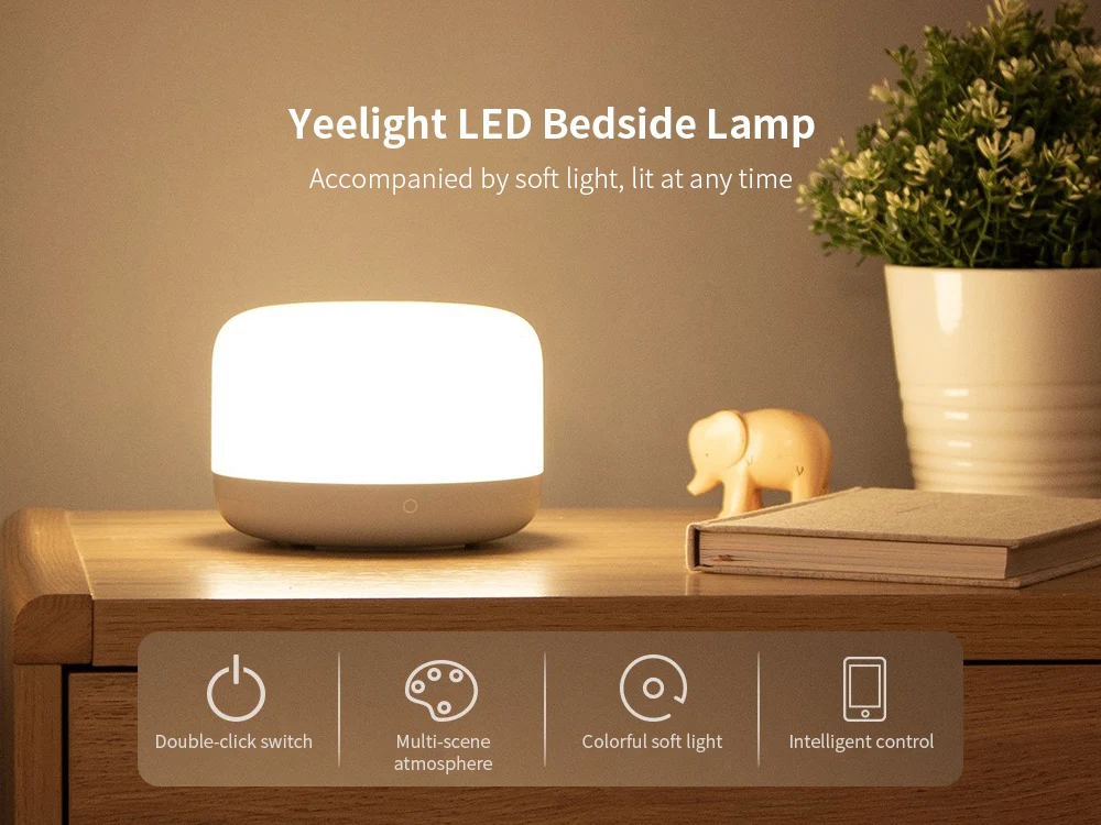 Yeelight YLCT01YL светодиодный прикроватный светильник 2 интеллектуальное приложение голосовой пульт дистанционного управления RGB цвет CTiming ночник работа с Apple Homekit