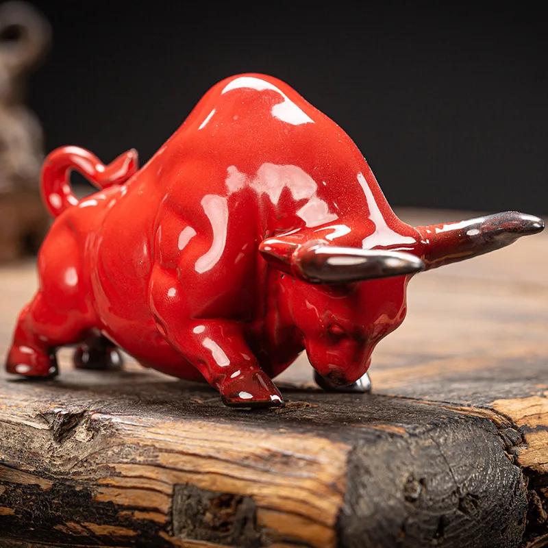 Европейская керамическая фигурка быка скульптура в стиле современного