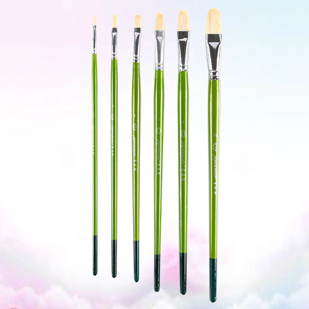 

1 Set/6PCS Professional Paint Brushes Set Watercolor Painting Brush Wooden Handle Oil Painting Brushes Painting Kit for Students