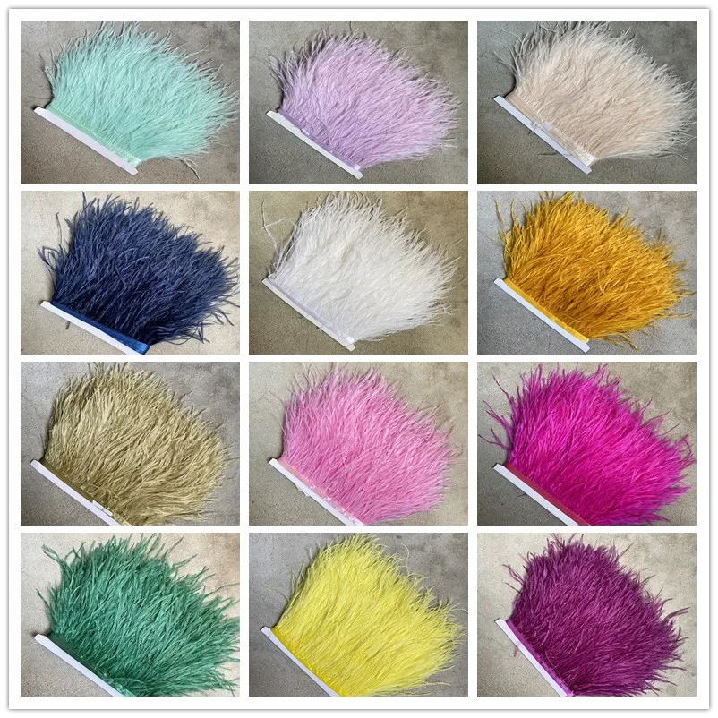 

5yards/lot Ostrich Feather Trim Party Decorative Plume Plumas Wedding Feathers Fringe Sewing Accessories Skirt