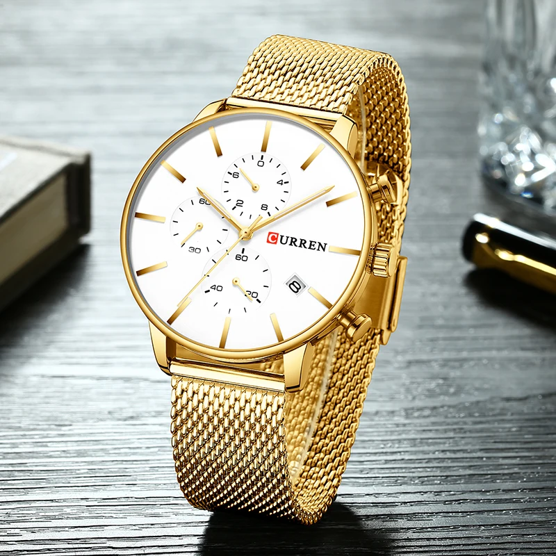 CURREN Men Watch Top Brand Luxury Quartz Fashion Men's Watches Steel Waterproof Sports Wrist Male clock Relogio Masculino | Наручные