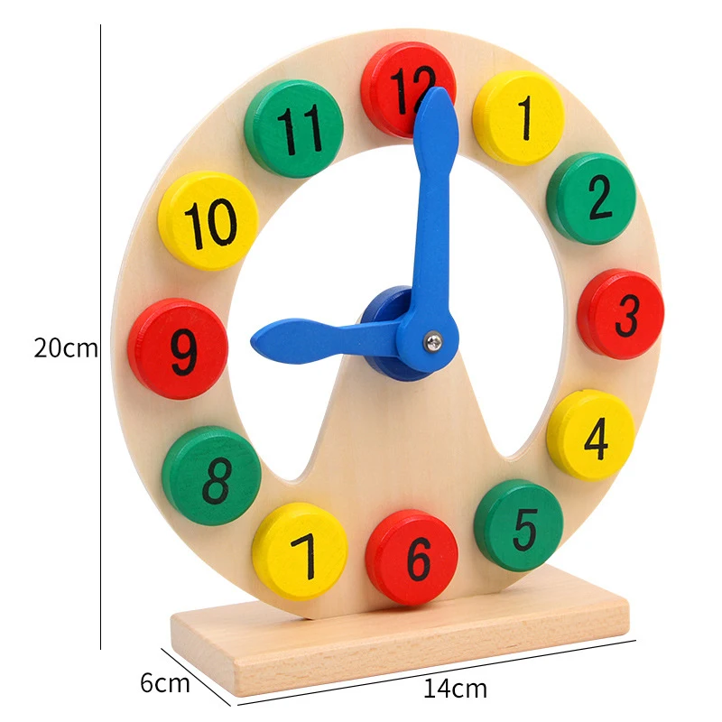 

Children Wooden Clock Toys Cognition Colorful Clocks Toys for Kids Early Preschool Teaching Learning Board Toy