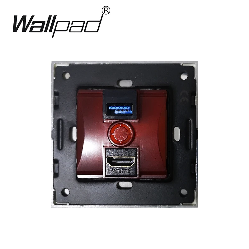 HDMI USB 3,0 розетка Wallpad роскошный настенный светильник переключатель AL атласная металлическая панель HDMI USB телефон зарядка настенные розетки