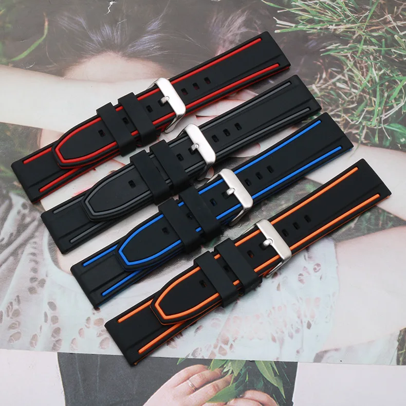 

Watch Accessories Band for Seiko Casio Mido Helmsman Series Watch Bracelet Watch Band Chain 20 22 24 26mm Silicone Watch Strap