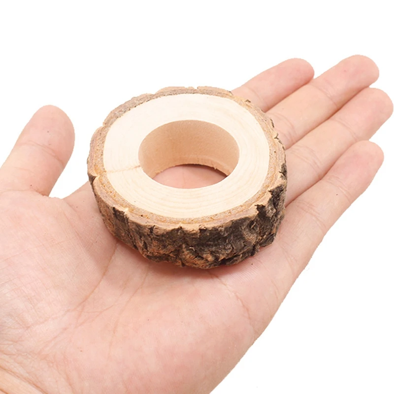 

20 Pcs Wooden Napkin Ring Christmas Napkin Ring Holders Round Serviette Holder Decorative Napkin Rings 1.18In