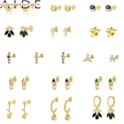 AIDE 925 пробы серебро Треугольники кисточкой золото серьги Для женщин INS ветер Пчелка жемчужные алмазы Роза цветок Серьги Brincos, можно носить