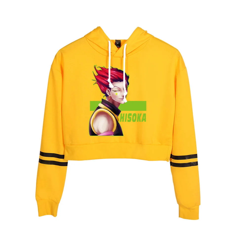 

Anime HXH Hunter X Hunter HIsoka Sexy Navel Women Crop Top Hoodie Harajuku Long Sleeve Pullovers Cropped Sweatshirt Short Tops