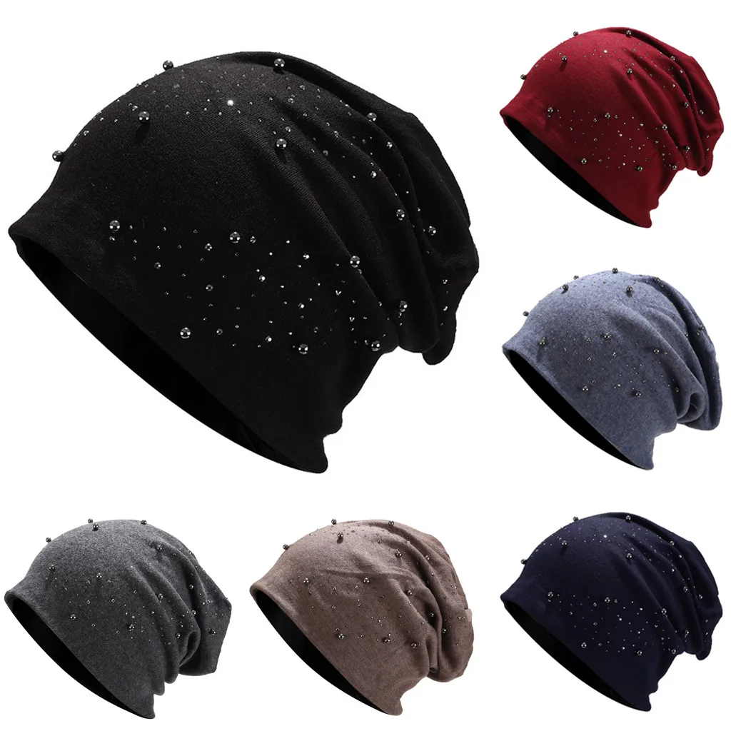 

Модные шапки с жемчугом, женские зимние вязаные шапки, мягкая облегающая шапка, женская шапка, женские шапочки, женская зимняя шапка # y2