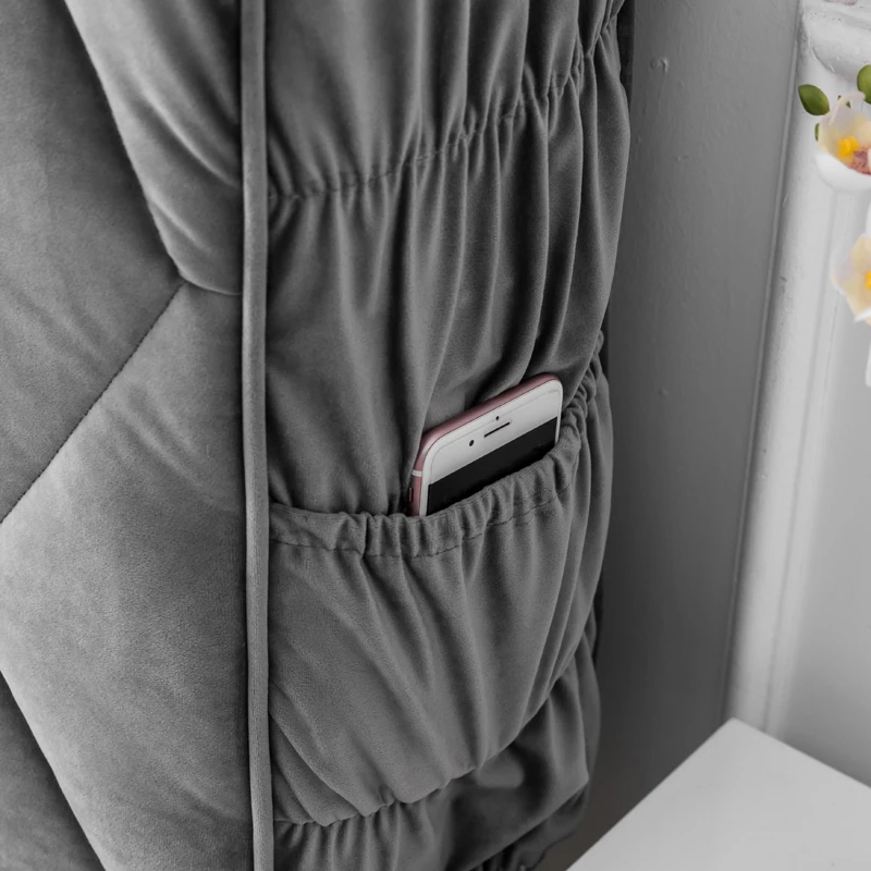 

All-inclusive Headboard Cover Velvet Fabric Solid Thicken Bed Head Cover Luxury Soft Bed Back Dust Protector Hotel For Home