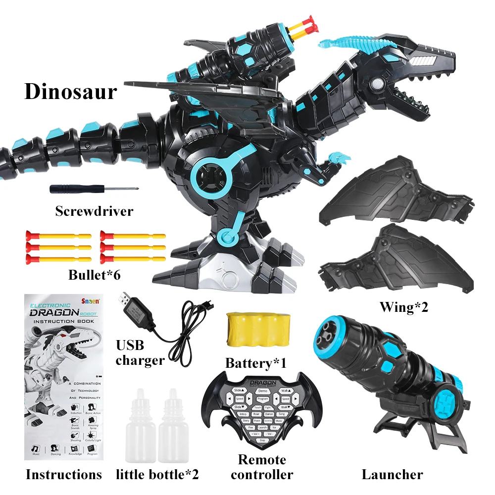 Dinosaurio el&eacute;ctrico de Control remoto para ni&ntilde;os, juguetes educativos de animales, Robot de radiocontrol-3
