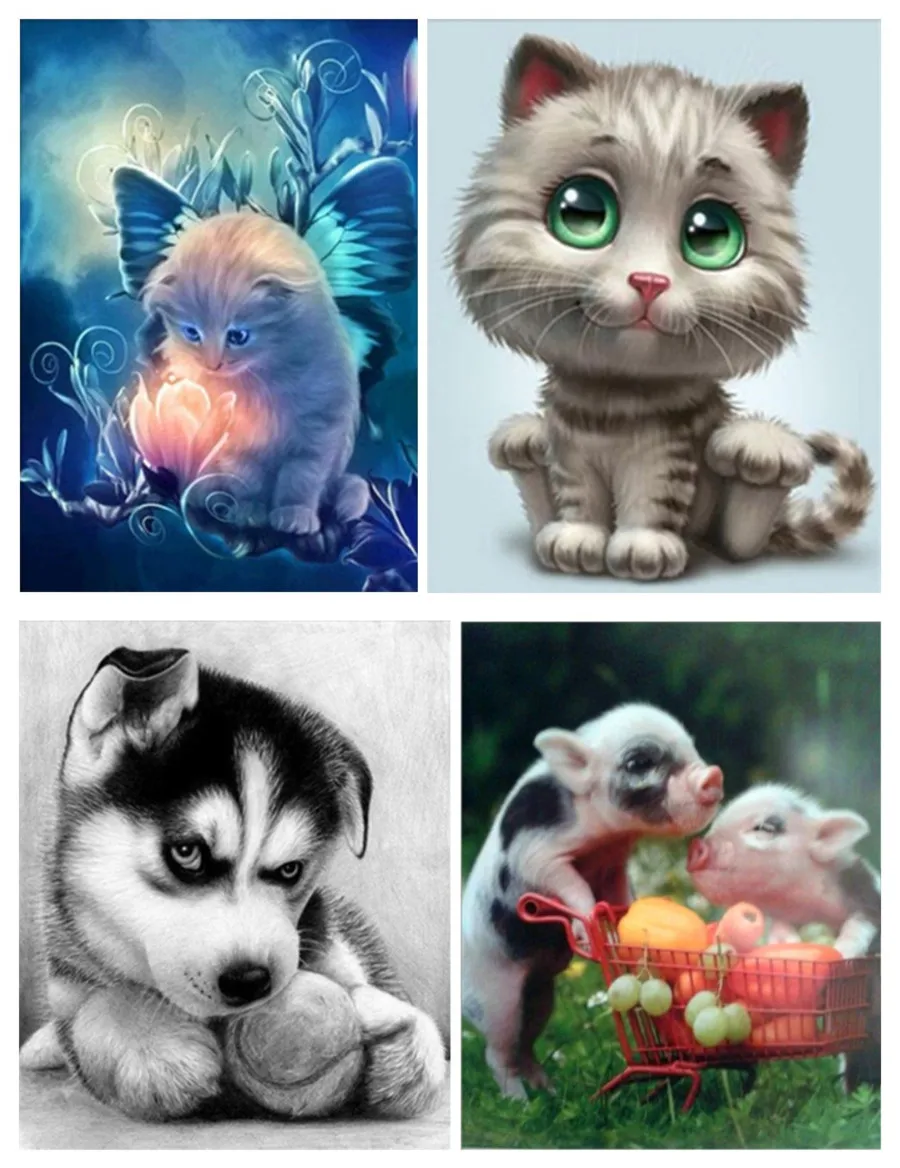 5D алмазная Вышивка Кот свинья Животные вышивка крестиком Сделай Сам живопись