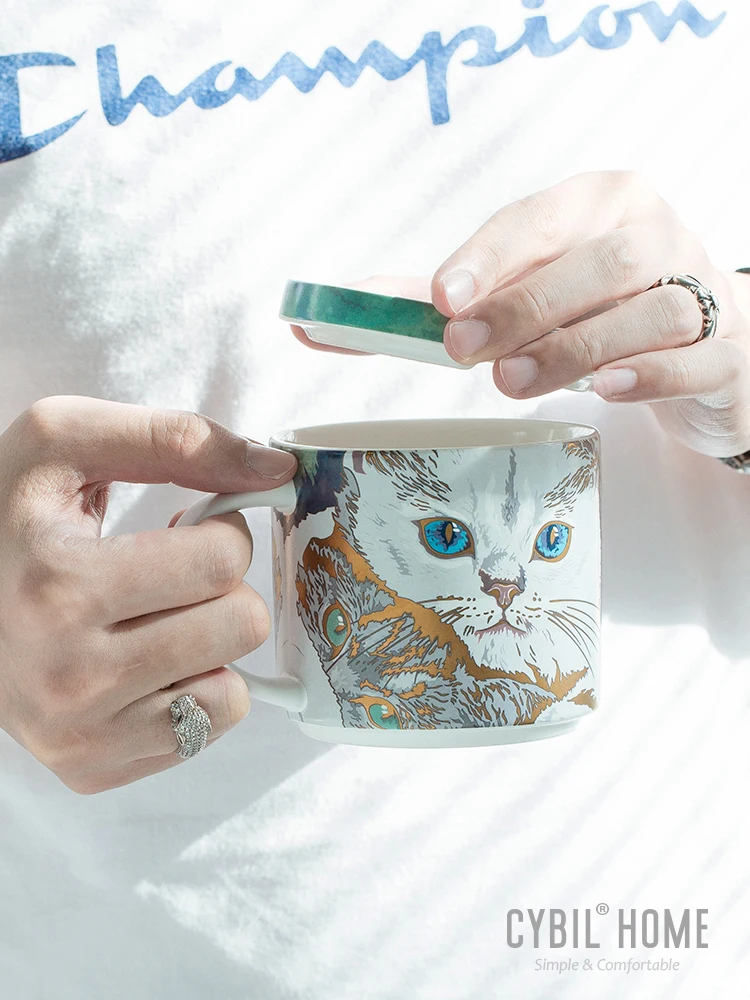

Couple Mugs Coffee Cups Pottery Simple Office Cat Cup Ceramic Cute Big Travel Tea Custom Mug Tazas De Cafe Home Gift Idea EE5MK