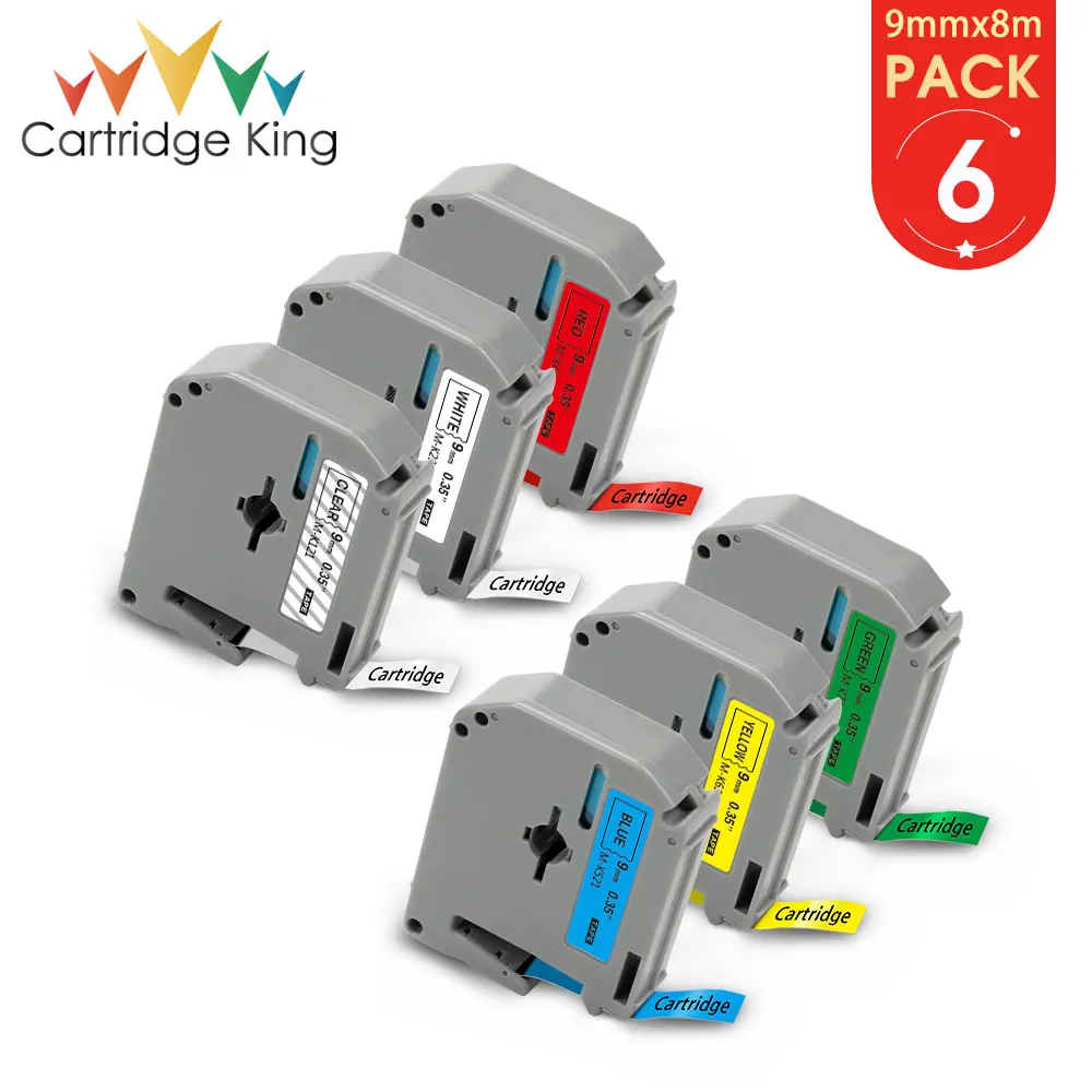 Картридж King 6PK MK 121 221 421 521 621 721 кассета этикеточная лента для Brother PT 65 70 80 машины