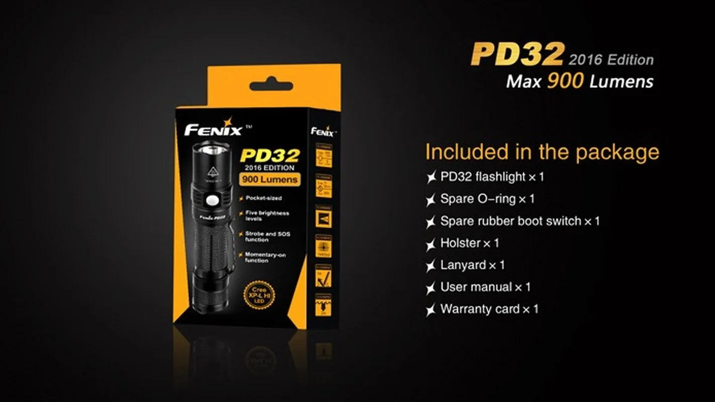 Новый Fenix PD32 2016 Cree XP L HI 900 люмен светодиодный фонарик (18650 CR123A)|Портативные