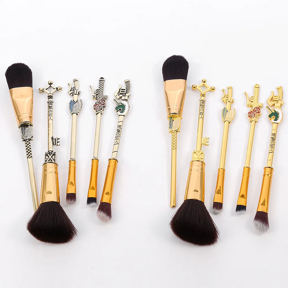 

5Pcs Metal Handle Makeup Brush Set Animation Peripheral Makeup Tools Girl Gift