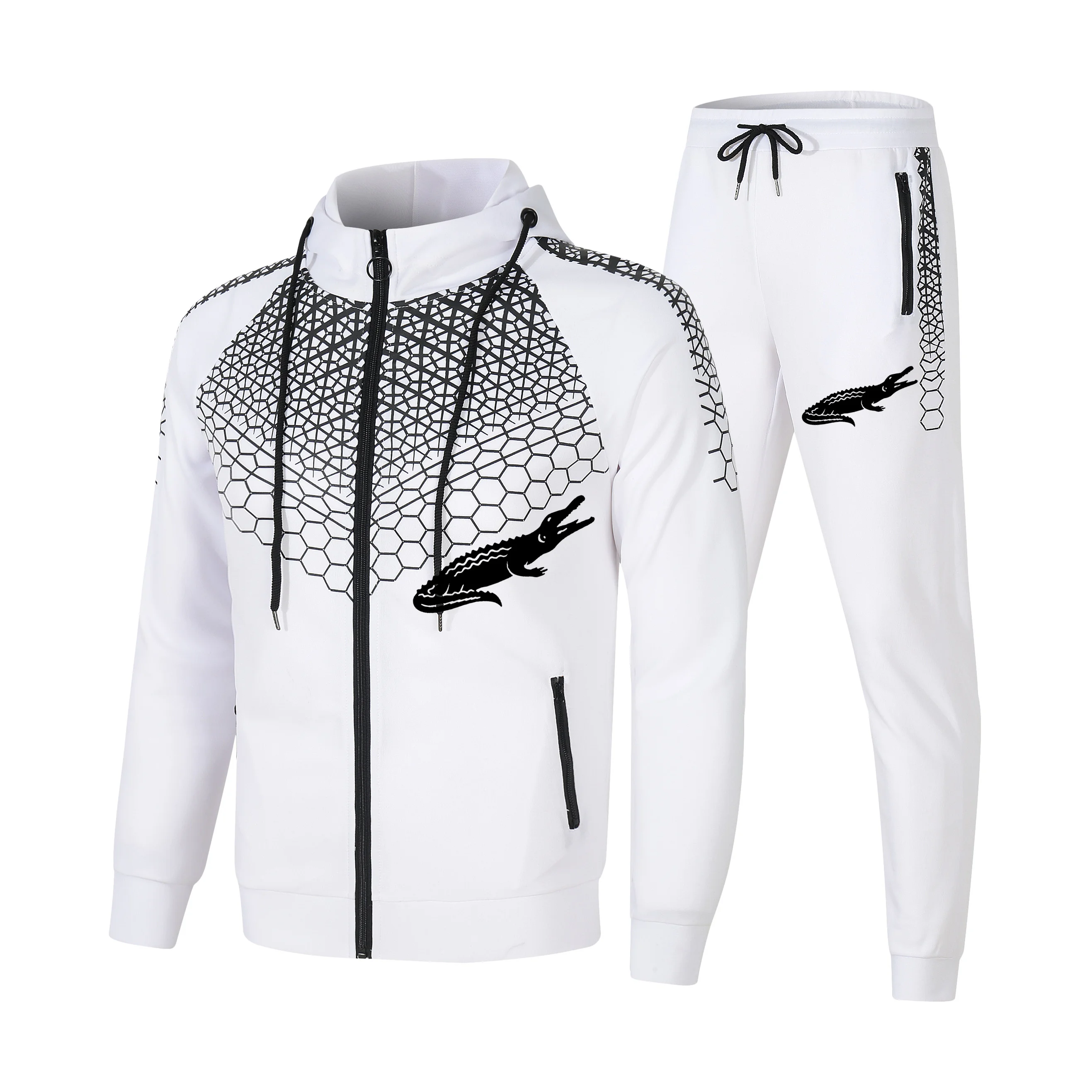 

Новинка 2021, мужской спортивный костюм, повседневный блейзер из полиэстера, куртки с капюшоном, стильная мужская куртка большого размера, мо...