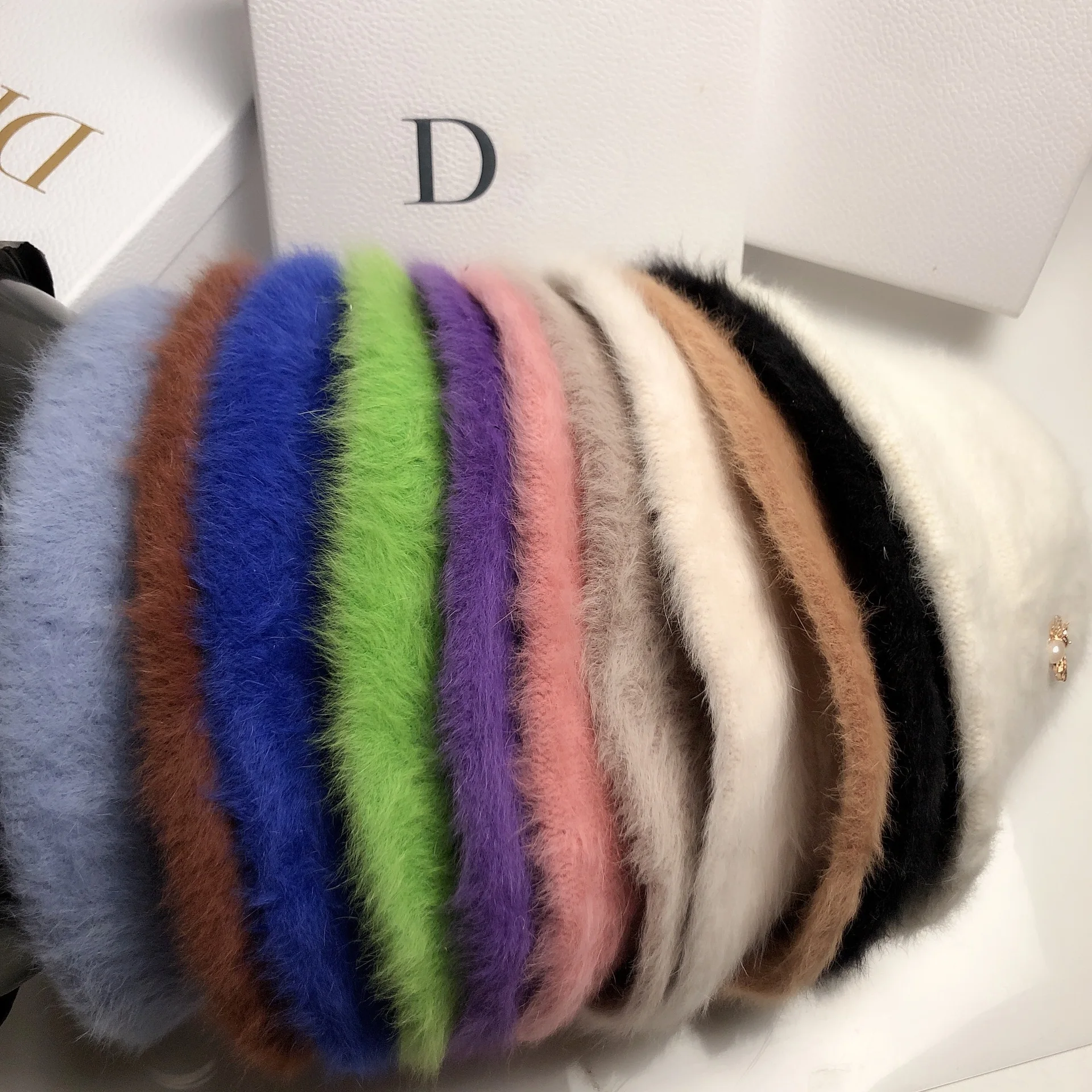 Новая зимняя женская шапка для раковины из кроличьего меха простая и