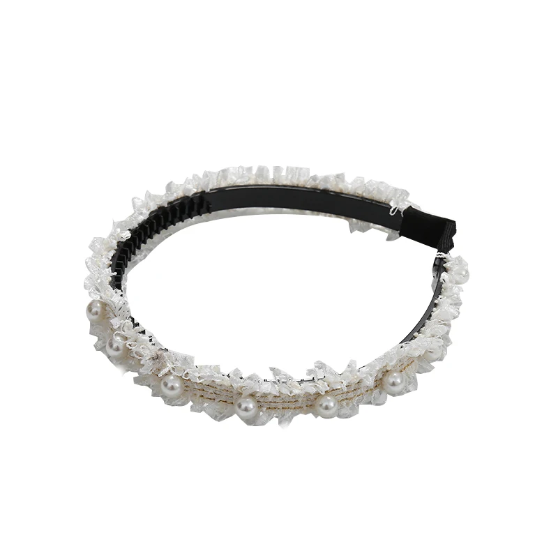 

Versatile Pearl Headband Non-Slip Toothed Headband Internet Celebrity Minimalist Hair Fixer Broadside Face Wash Hair Band out