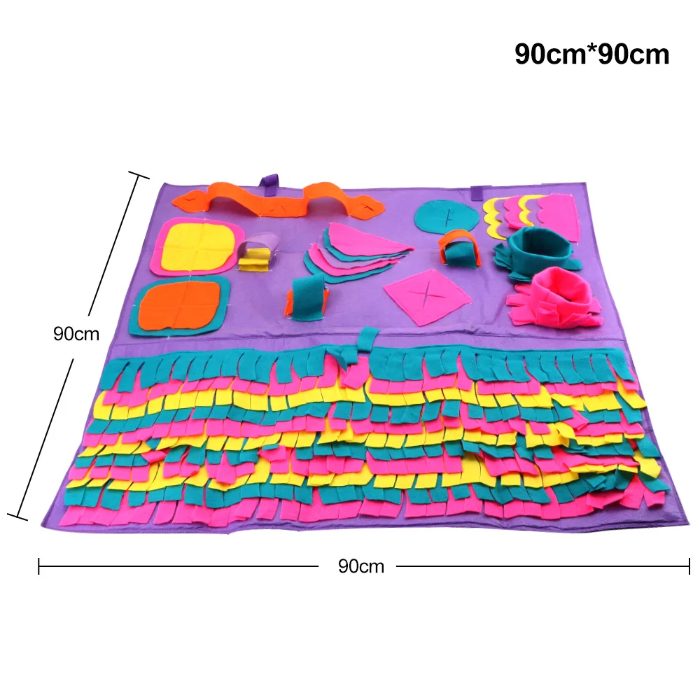 

Detachable Fleece Pads Pet Cat Dog Snuffle Mad Pet Sniffing Training Blanket Relieve Stress Puzzle Toy for Dogs Puppy Cat