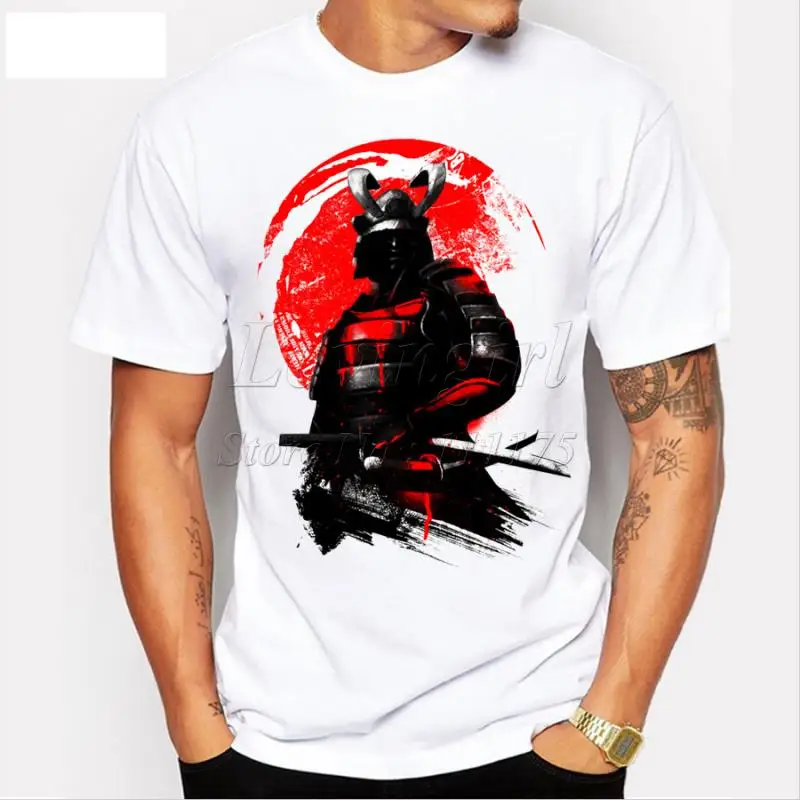 

Newest 2018 men's fashion short sleeve Samurai Warrior t-shirt funny tee shirts Hipster O-neck popular tops