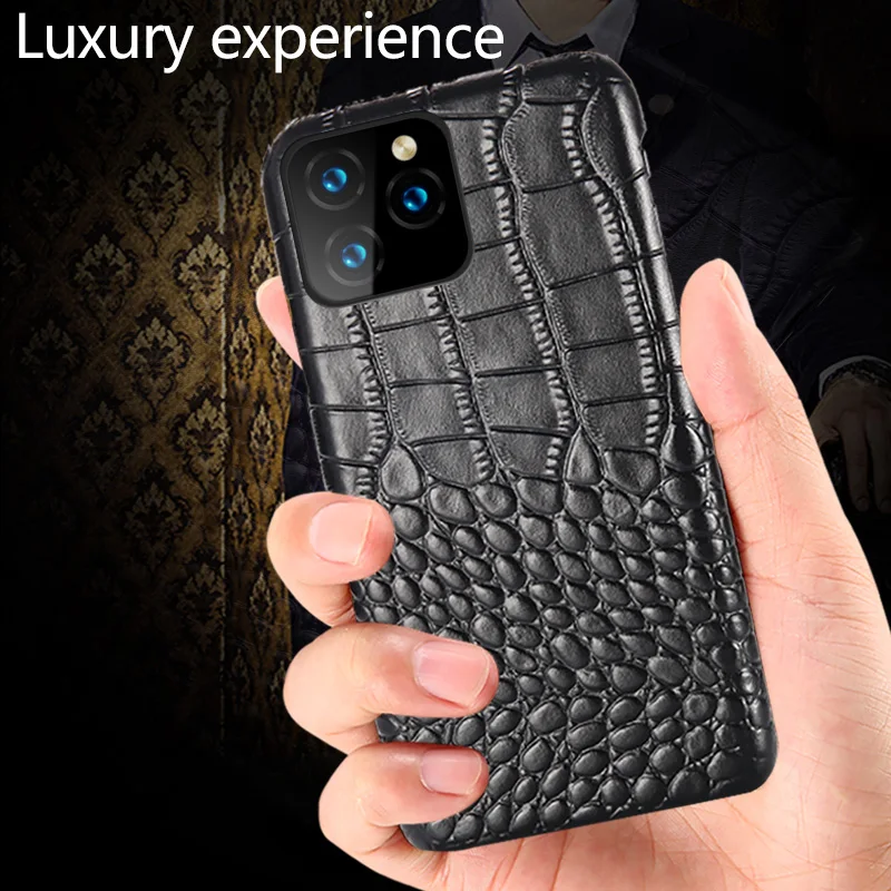 Чехол из натуральной кожи для телефона Apple iPhone 11 11 Pro 11 Pro Max X XS XSMax XR 7 8 plus 5 5S se 6 6S Plus крокодиловая кожа