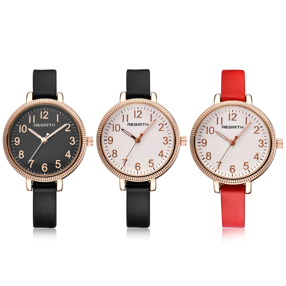 Часы наручные женские с кожаным ремешком модные повседневные кварцевые круглым
