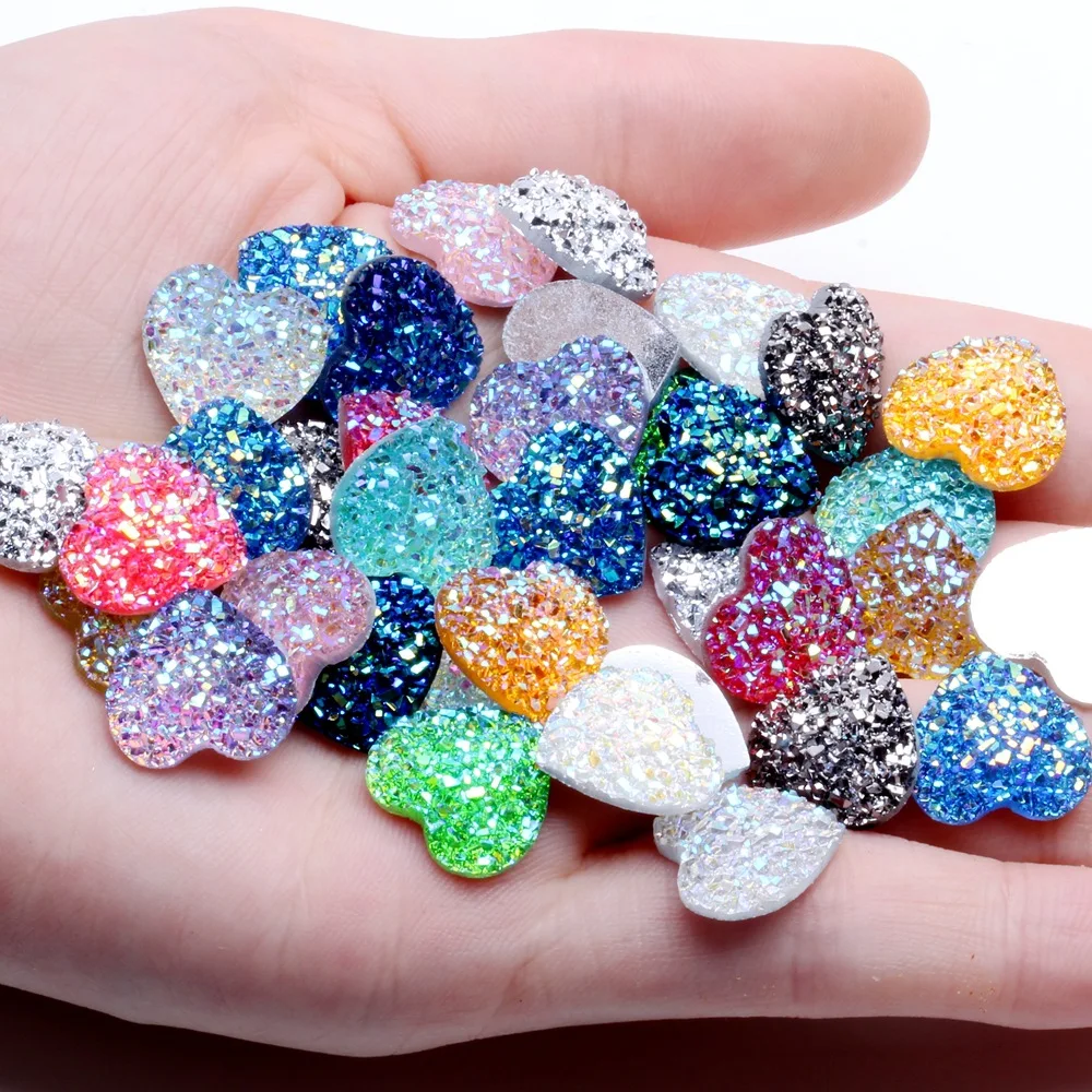 40 шт. 14 мм Гипсофила сердце Кристалл Плоская задняя стразы отделка Скрапбукинг