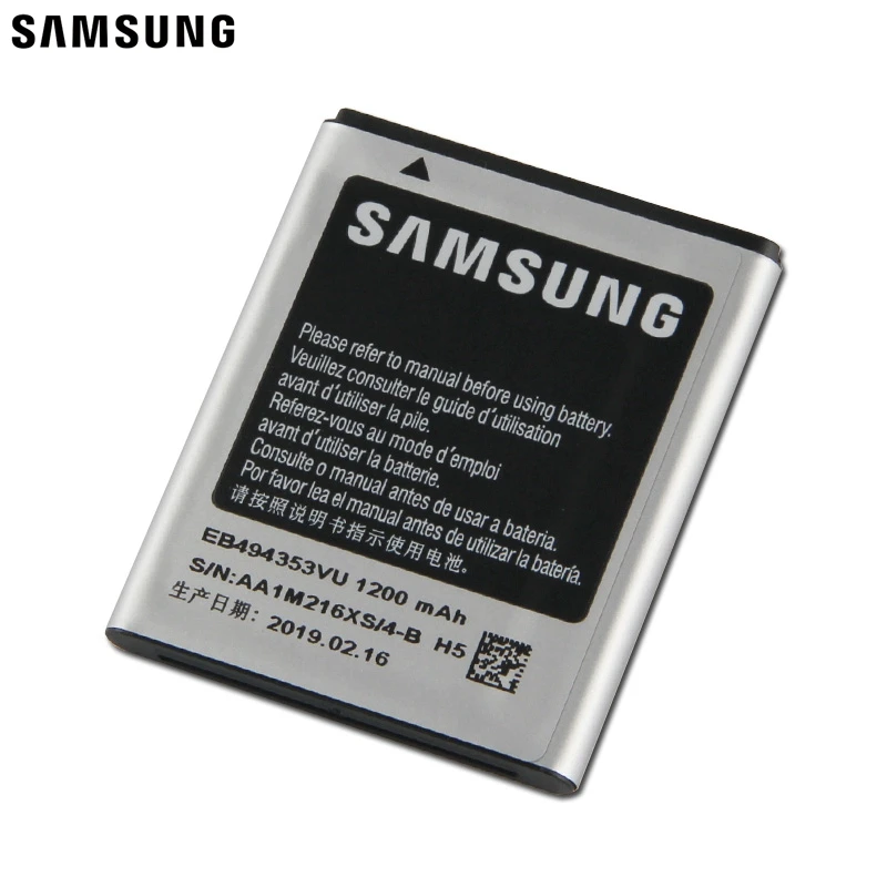 Оригинальная замена samsung Батарея для samsung S5330 GT-S5570 i559 S5570 S5232 C6712 S5750 натуральная EB494353VU EB494353VA