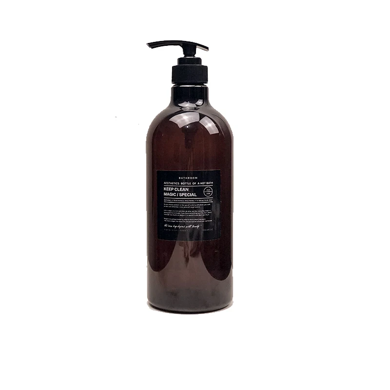 Флакон для хранения шампуня в скандинавском стиле 1000 мл коричневая бутылка с