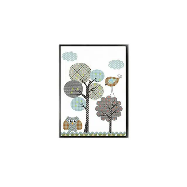 

wall decor Simple cute cartoon elephant love bird tree giraffe Home decoration paintings Living room study corridor A4 21x30cm