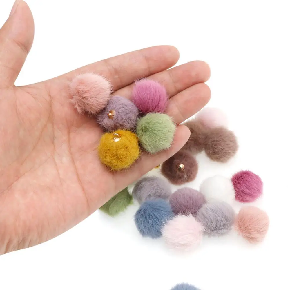 20 шт 20 мм имитация Hairball помпон милый меховой шарик ручной работы DIY материал ручной работы волосы серьги шар ювелирные изделия кулон
