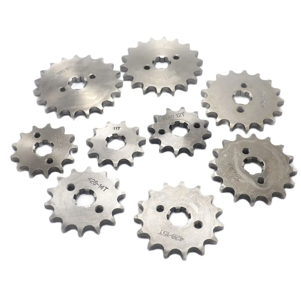 

Front Engine 428# 10T 11T 12T 13T 14T 15T 16T 17T 18T 19T Teeth 17mm Chain Sprocket With Retainer Plate Locker