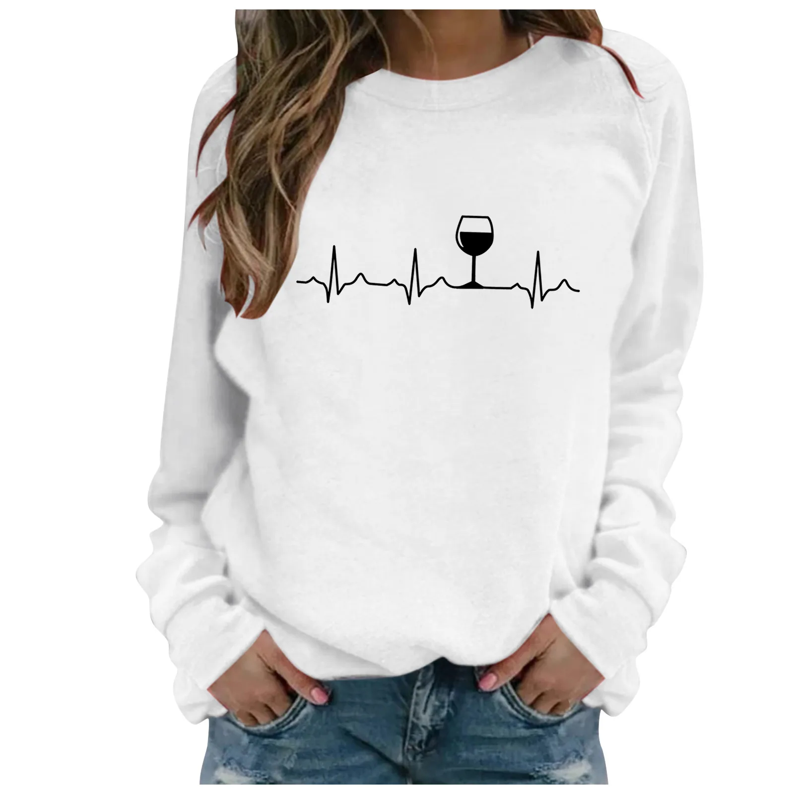 Hoodie Aesthetic Round Neck Sweetshirts Casual Clothes For Women Full Sleeve Ladies Elegant Loose Sweatwear Толстовка Женская
