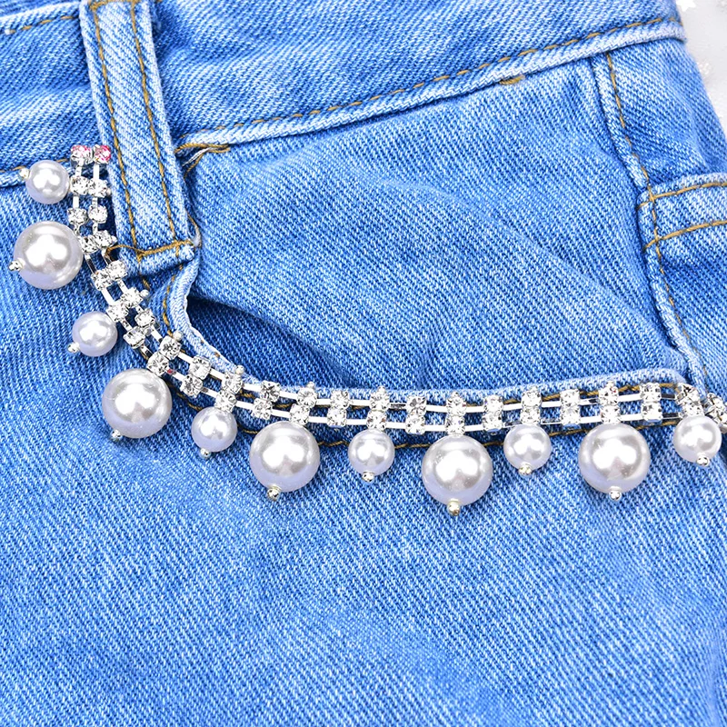 1 Yard/Lot Clear Crystal Rhinestone Pearl Chain Sew On Wedding Dress Decoration Necklace Trim Applique DIY Clothes Accessories | Дом и сад
