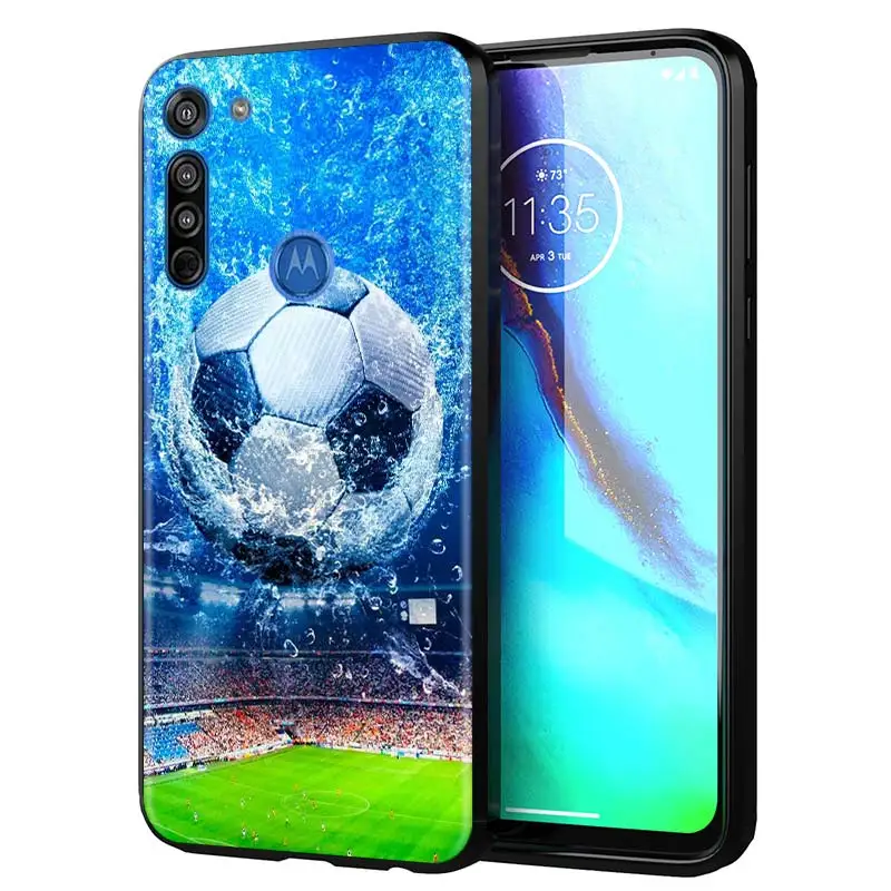 

Cover Phone Case for Motorola Moto G8 G9 Edge Plus G Power Play E6s E Plus One Football Soccer Ball TPU Soft Shell Capa