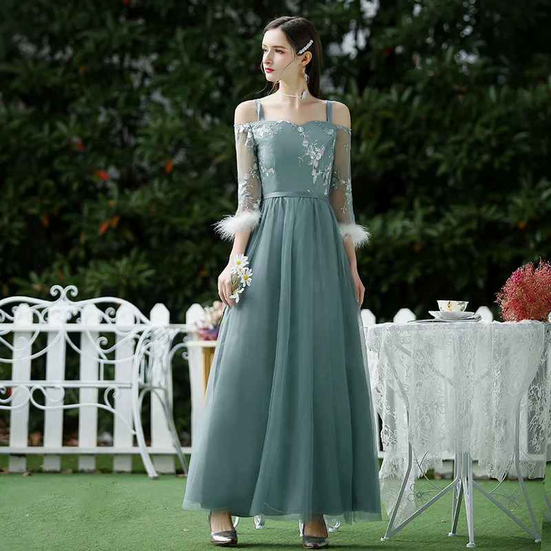 Элегантное платье подружки невесты на тонких бретельках ТРАПЕЦИЕВИДНОЕ милое