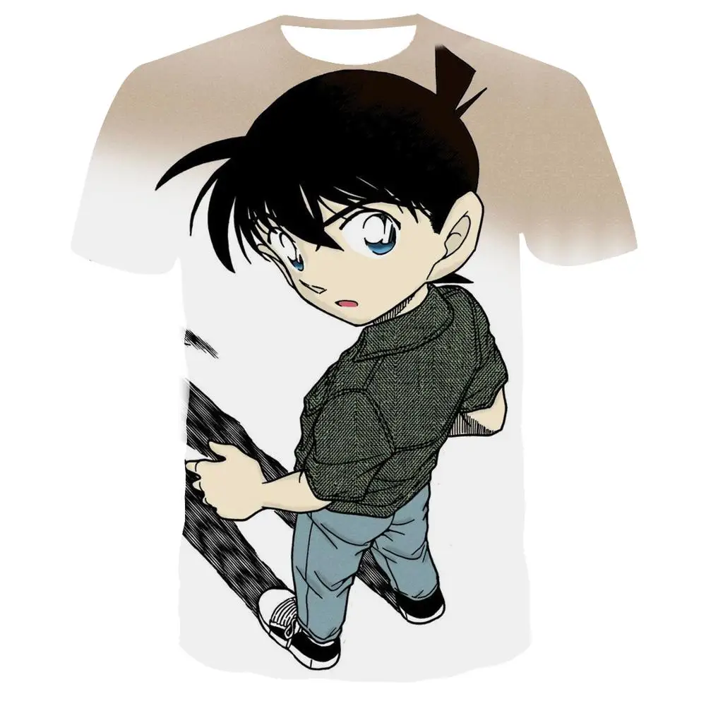 Футболка мужская с принтом детектива Конана тенниска коротким рукавом и