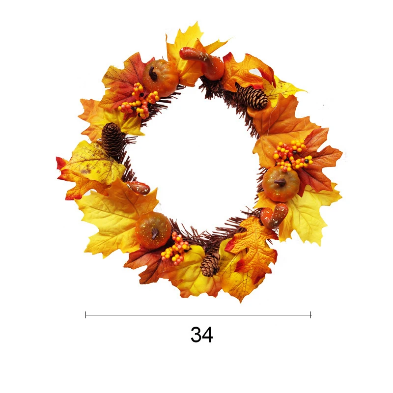 Искусственная Цветочная Гирлянда Тыква листья для урожая фестиваль