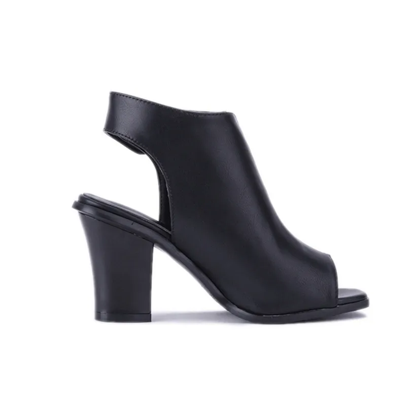 Мюли женские на квадратном каблуке 8 см модные босоножки из искусственной кожи