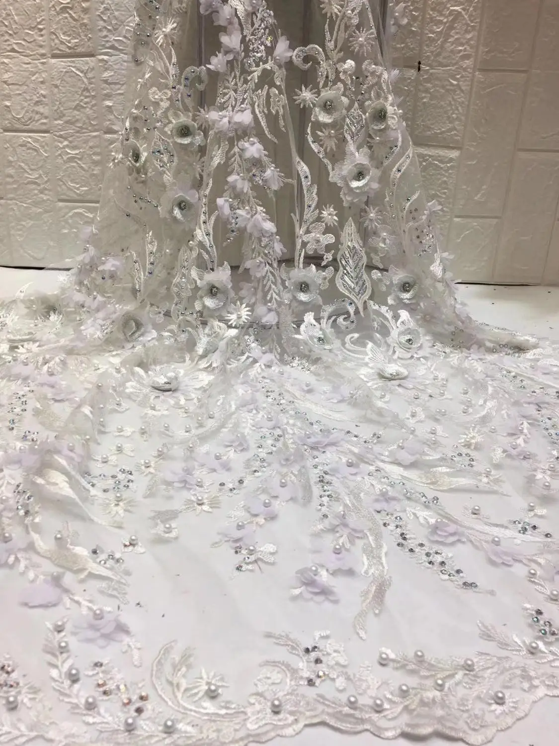 Роскошный Африканский 3D Цветочная аппликация камни из бисера Кружева вышитые