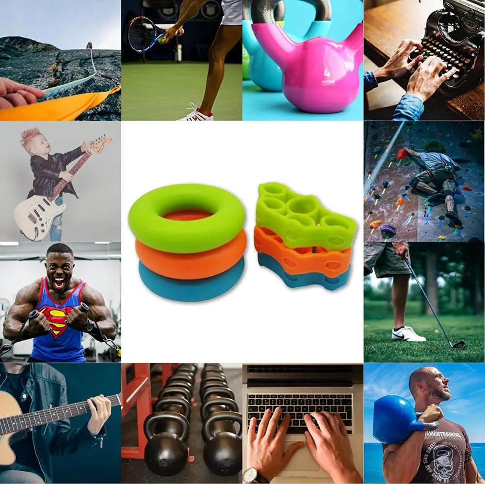 

2pcs/set Finger Stretcher Silicone Hand Grip Strengthener Finger Resistance Bands Hand Extensor Exercise Strength Trainer Set
