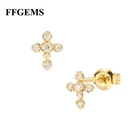 FFGems 100% 10K золото создано лабораторией колумбийский изумруд CCE серьги простые квадратные круглые зеленые ювелирные изделия для женщин Дамская подарочная коробка