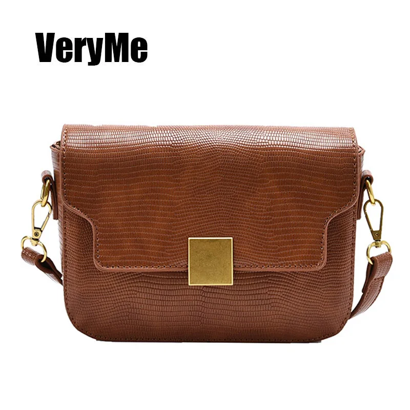 

VeryMe Retro Shoulder Bags For Women Leather Ladies Crossbody Bag Solid Color Small Square Bag Female Portable Handbags sac luxe