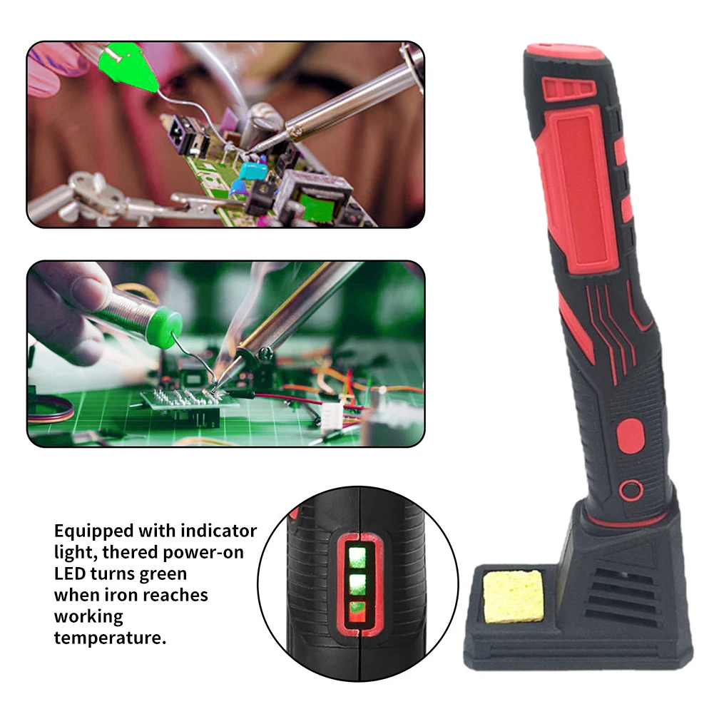

USB Soldering Iron With LED Light Wireless Radio Iron Tool For Welding With An Indicator Light With Fine Heat Dissipation