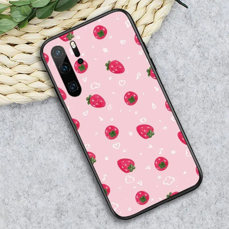 

Cherries Cherry Strawberry fruit Phone Case For Huawei honor Mate P 10 20 30 40 i 9 8 pro x Lite smart 2019 nova 5t