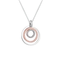 2021 signature circles pendant necklace 60cm long chain 100 real silver 925 necklace for women diy make up