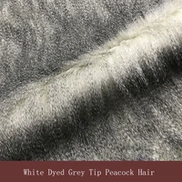 faux fur for autumn and winter white dyed gray tip imitated pheasant feather imitated fur plush fabric