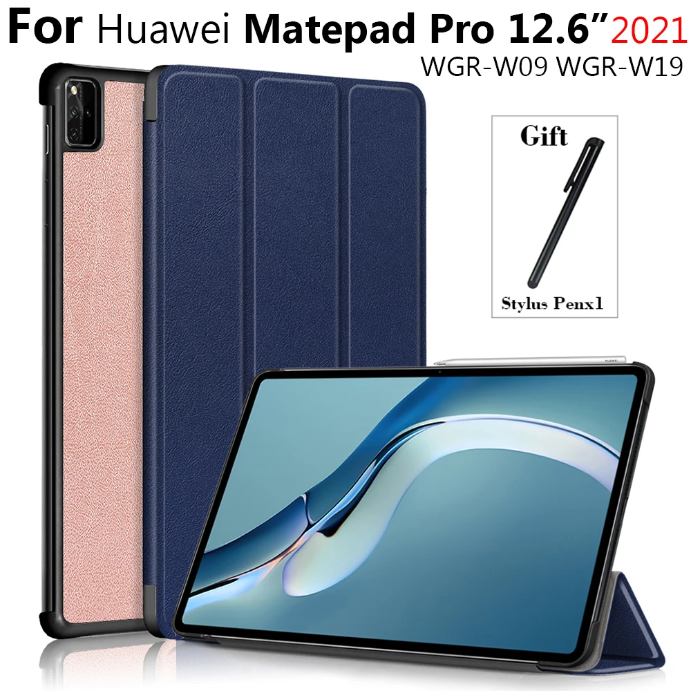 

For Huawei Matepad Pro 12.6 inch 2021 WGR-W09 WGR-W19 Smart Tri Folding Cover Funda Para for Huawei Matepad Pro 12 6 Case