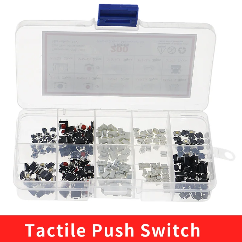 

200Pcs/box 10-Types Tactile Push Button Switch Car Remote Control Keys Button Touch Microswitch